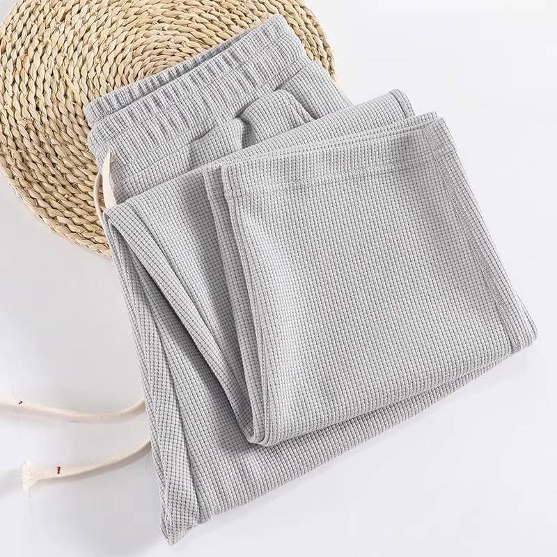 MAROLIO~出口日本！秋季华夫格 卫裤垂感直筒裤子男运动休闲长裤