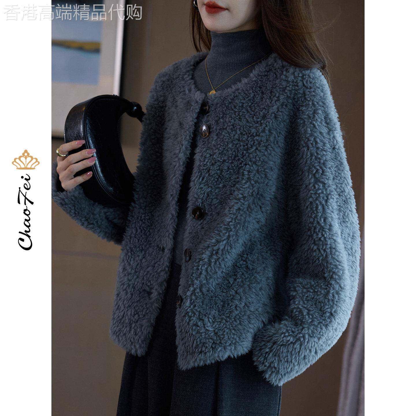 2025年新款羊剪绒大衣女复合皮毛一体颗粒羊毛羔皮草外套秋冬女装
