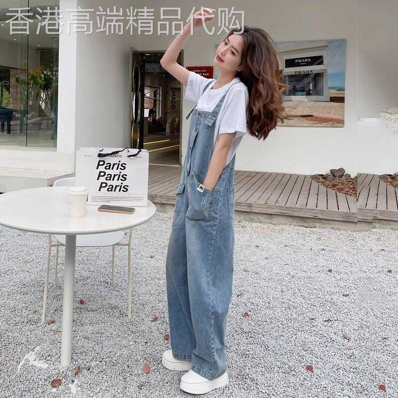 夏季套装女薄款2025新款韩版宽松短袖小个子减龄牛仔抱婴袋裤两件