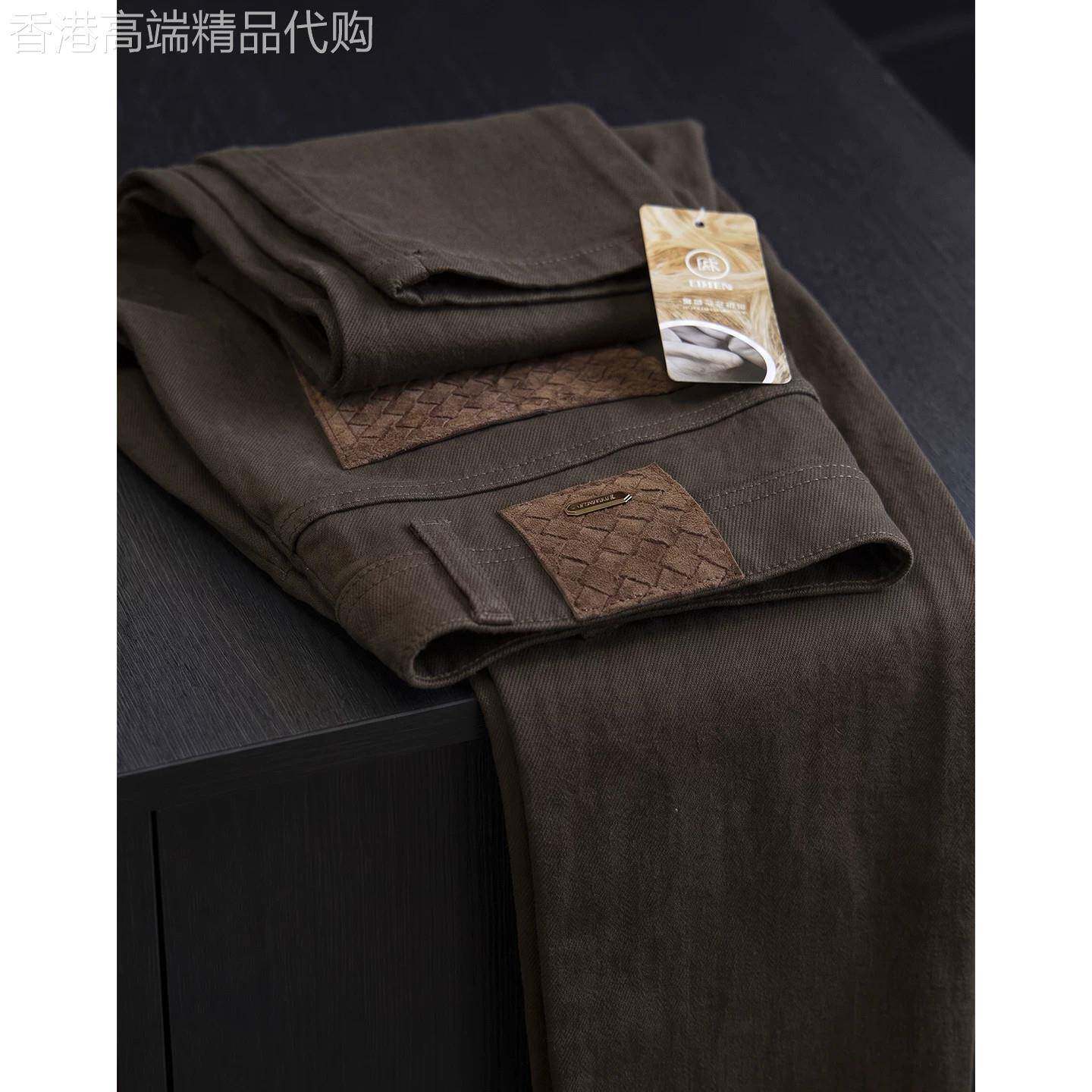 意大利轻奢风直筒牛仔裤男士2026春秋新款老钱风时尚百搭休闲长裤