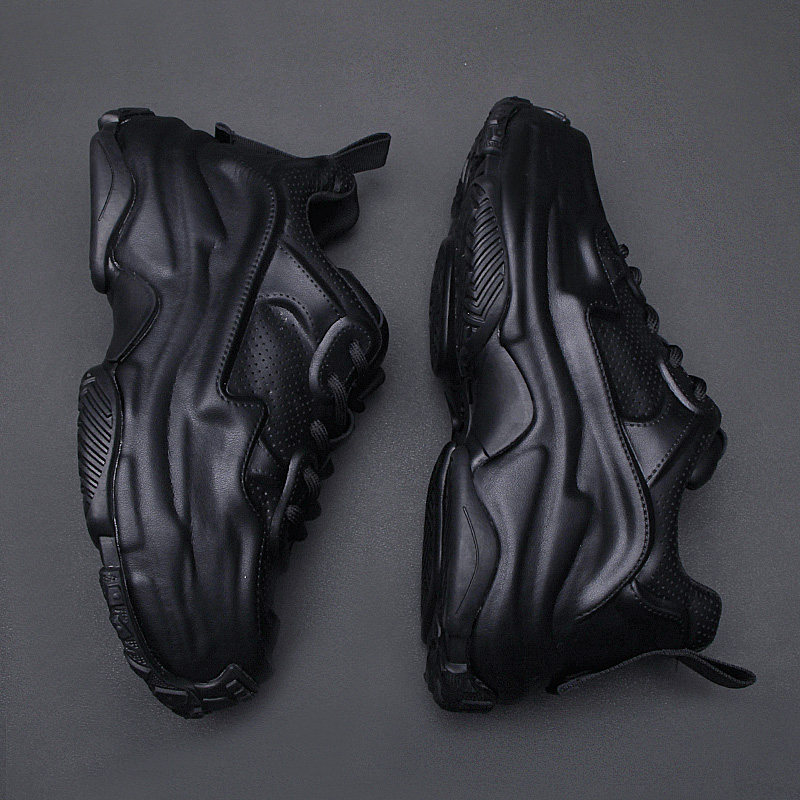 欧洲站时尚休闲鞋男鞋2025新款厚底增高老爹鞋男透气真皮包跟板鞋,流行男鞋,时尚休闲鞋,淘宝优惠券,粉丝福利购,淘宝优惠卷