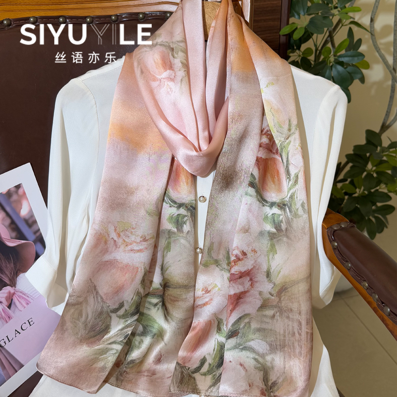 丝语亦乐桑蚕丝丝巾礼盒装