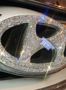 适用于现代车标钻石贴改装饰车贴钻朗动名图瑞纳领动悦动ix25ix35