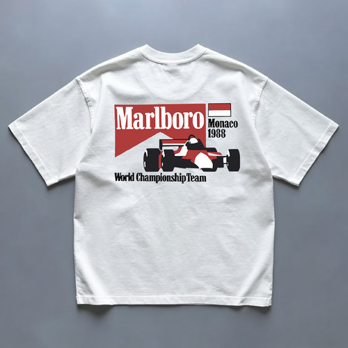 1988摩纳哥站F1赛车复古印花T恤夏季圆领纯棉短袖男款ins宽松百搭