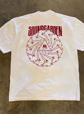 260g重磅不透原创设计印花纯棉短袖男夏季美式休闲情侣t恤上衣服