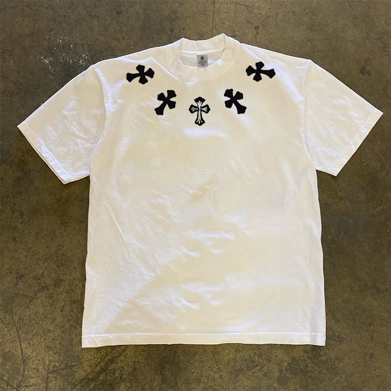 JSC{纯棉时代} 260g重磅不透潮流个性印花t恤夏季圆领短袖男宽松