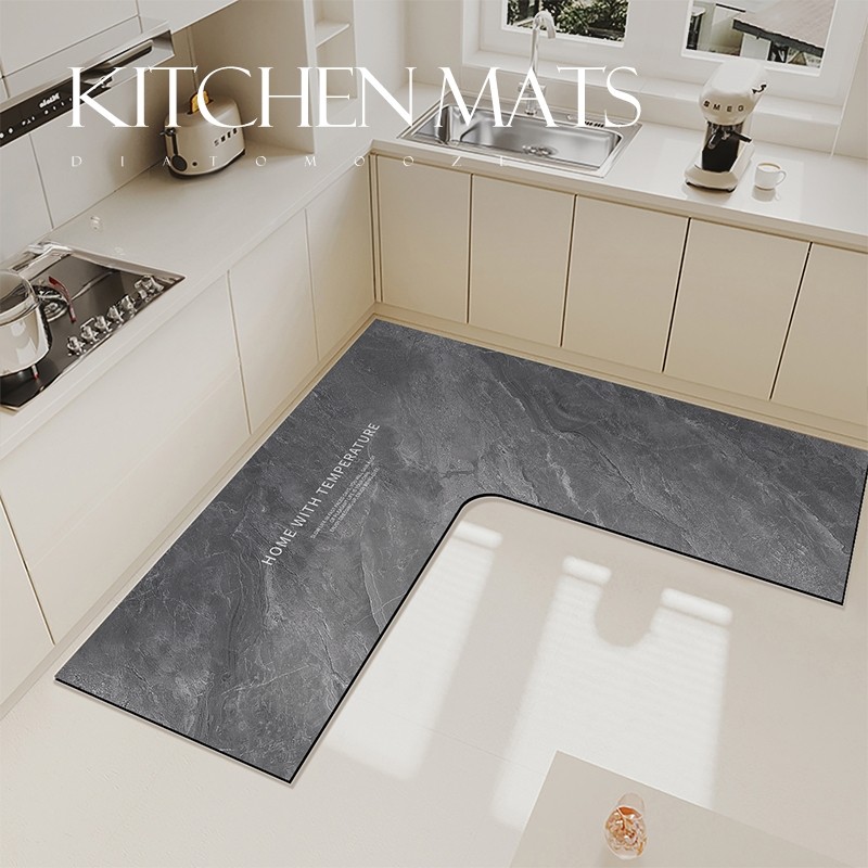 厨房专用地垫2024新款l形整块防滑防油可擦免洗地毯硅藻泥吸水垫,居家布艺,厨房地垫,淘宝优惠券,粉丝福利购,淘宝优惠卷