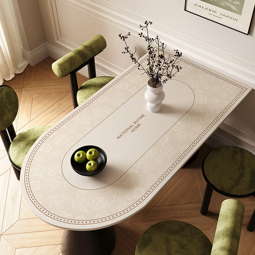 法式复古轻奢椭圆形餐桌垫