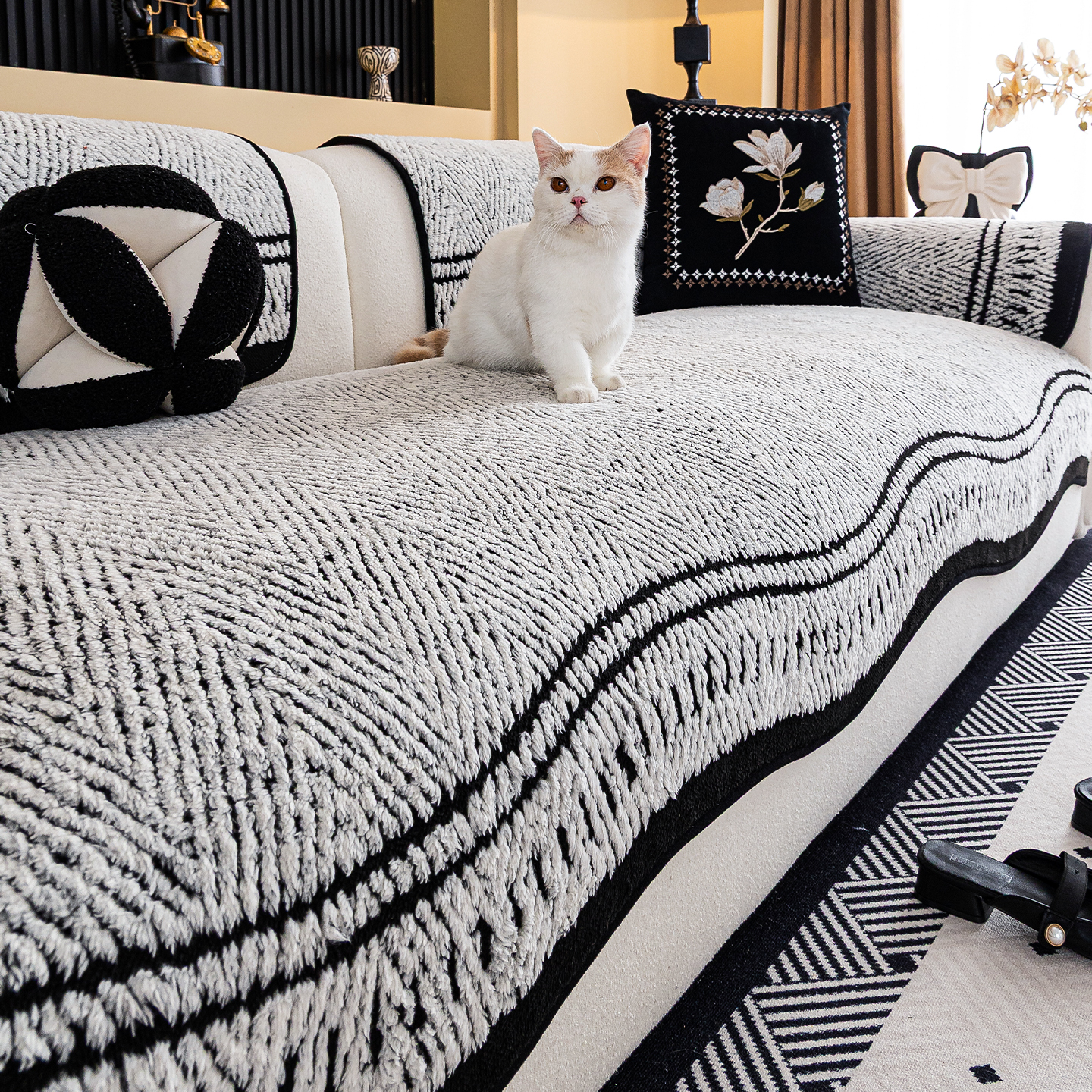 轻奢加厚毛绒沙发垫2025冬季新款