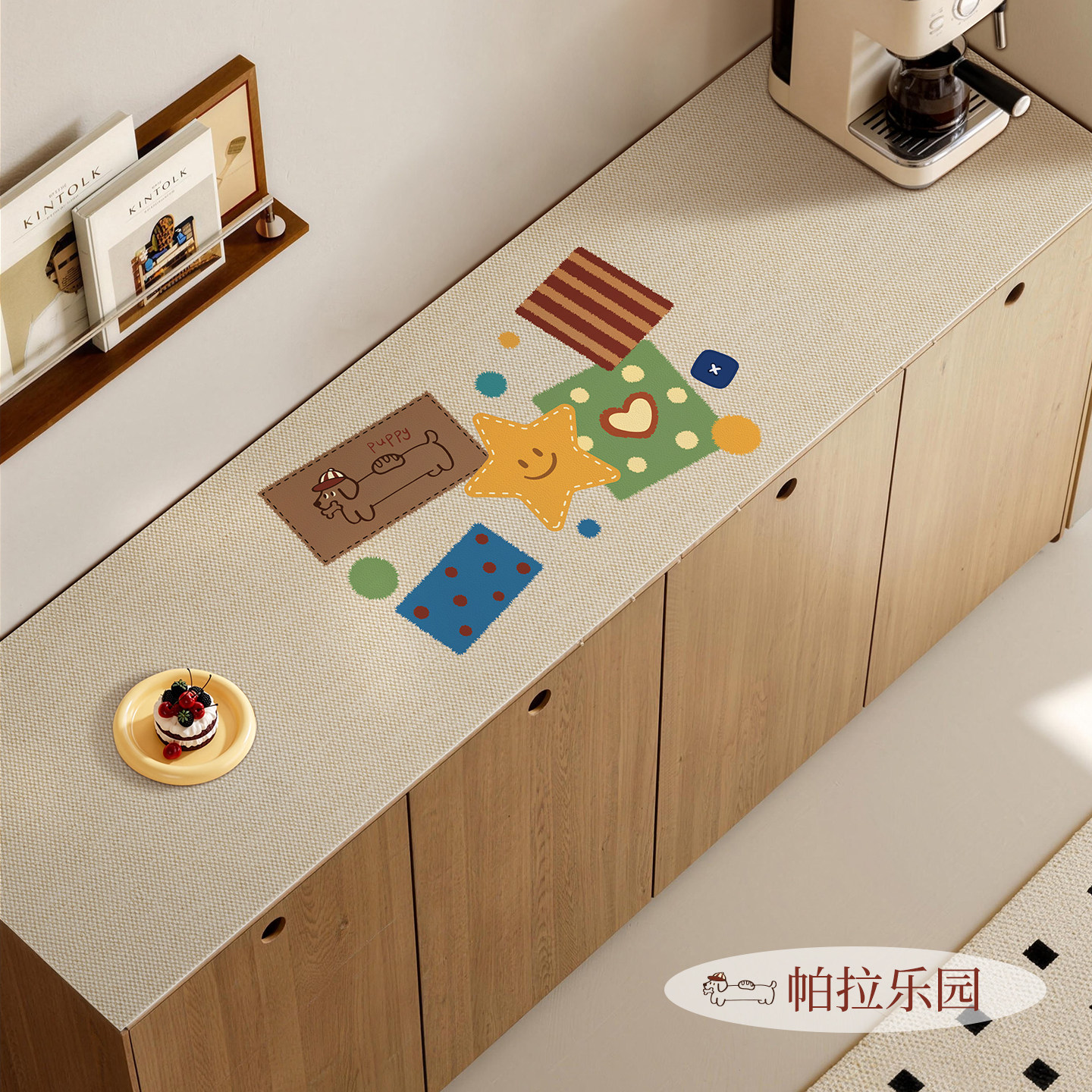 复古卡通餐边柜垫电视柜垫免洗防水防烫耐脏玄关鞋柜垫台面保护垫