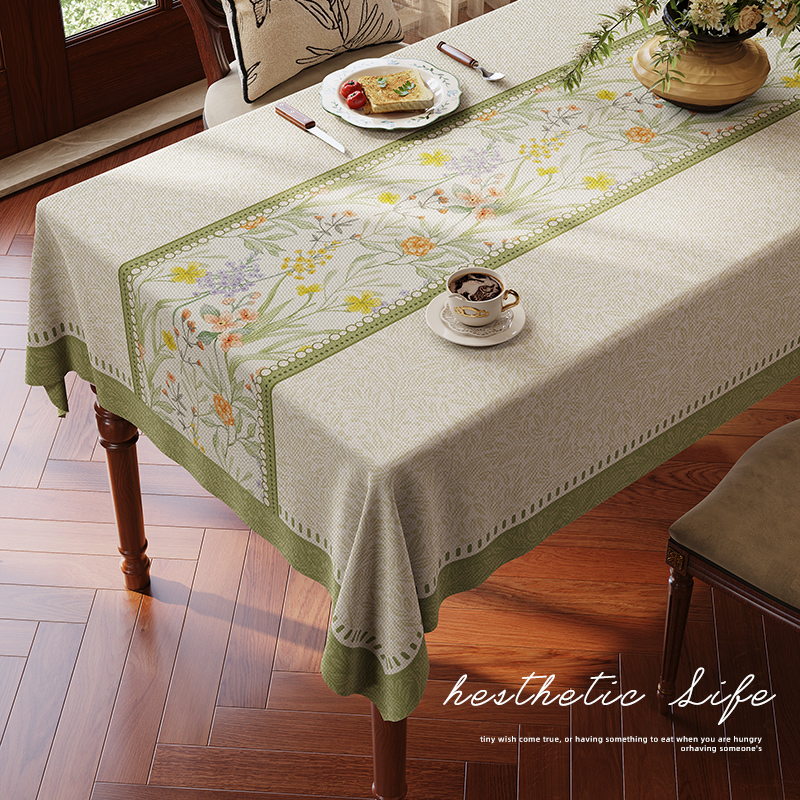 美式复古方形垂感桌布茶几垫盖布