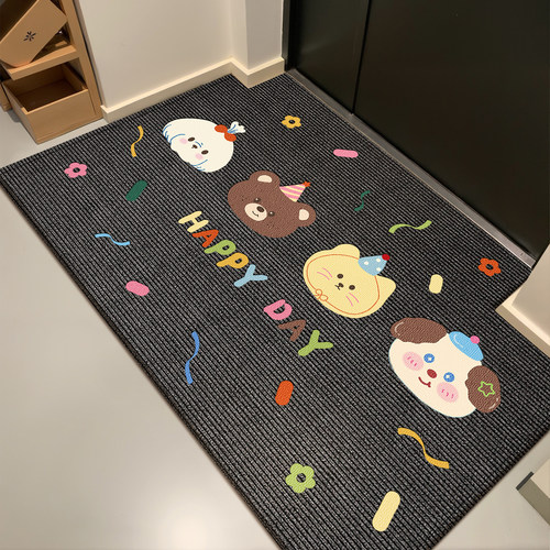 卡通可爱入户门地垫防滑耐脏地毯