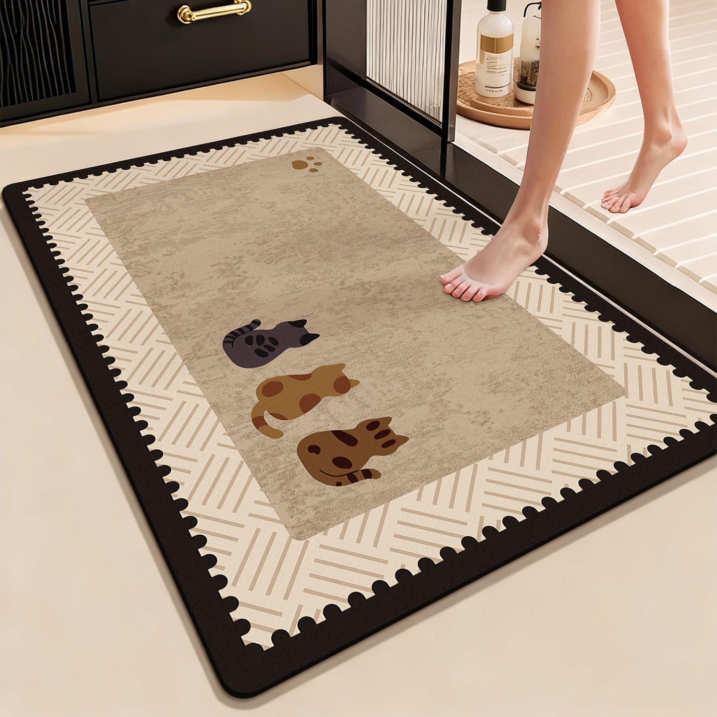 2025新款中古卡通浴室地垫吸水垫