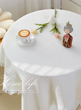拍照道具背景布ins白色桌布简约风甜品台布流苏花边居家装饰摄影