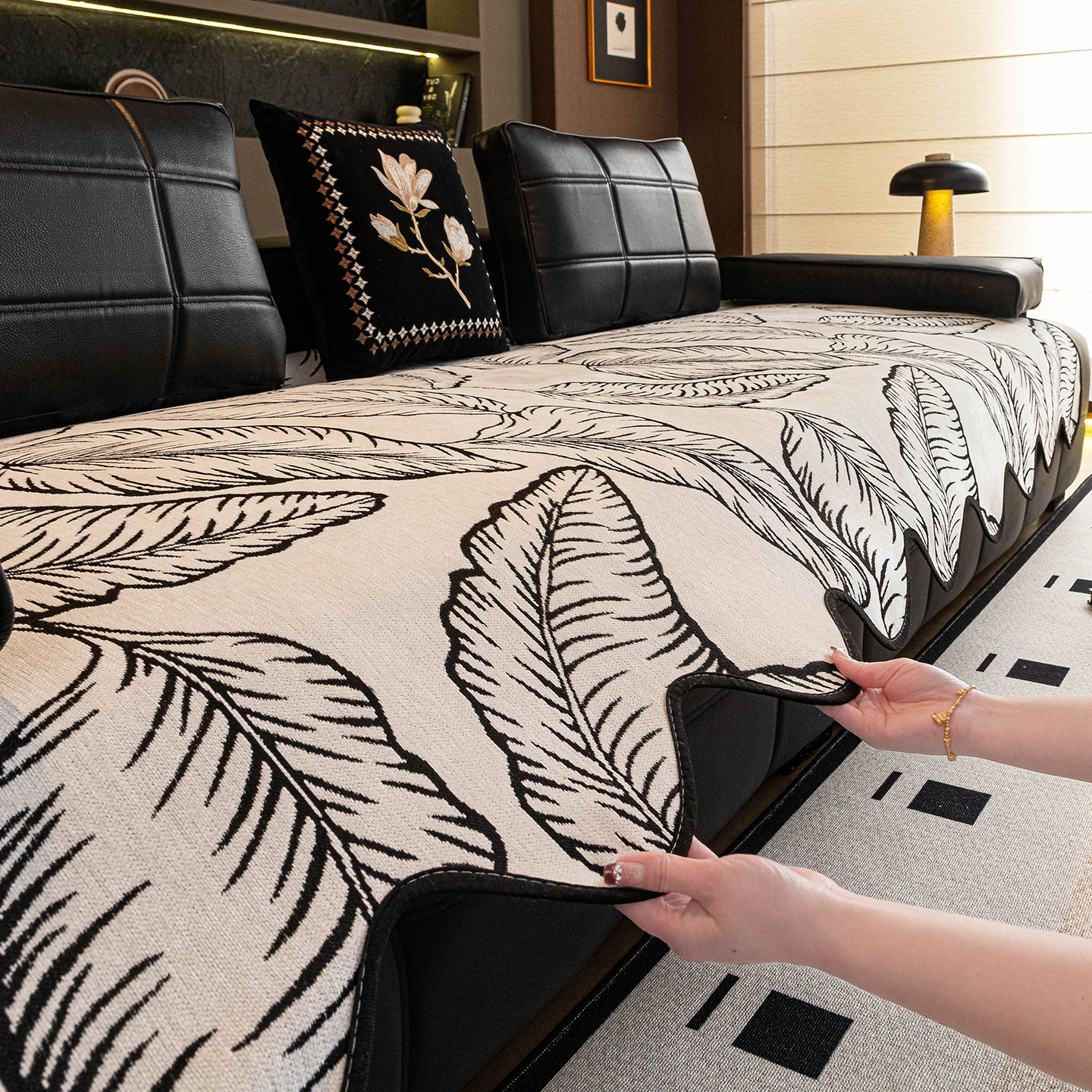 劳伦斯轻奢高级感沙发垫四季通用座垫2026新款固定防滑直排坐垫子