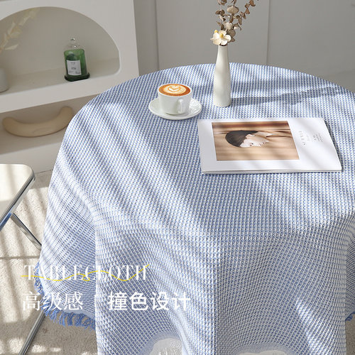 日式餐桌布布艺纯色百搭化妆