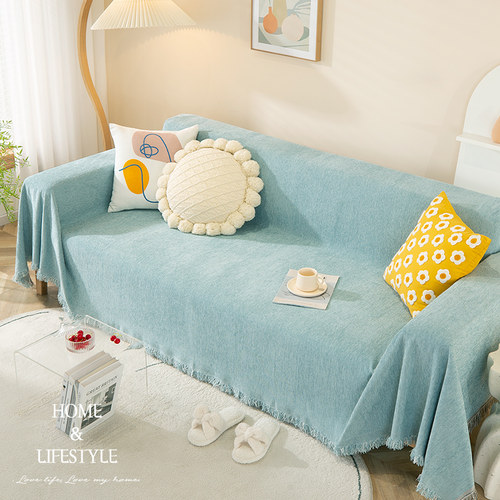 纯色雪尼尔防猫抓万能沙发盖布巾