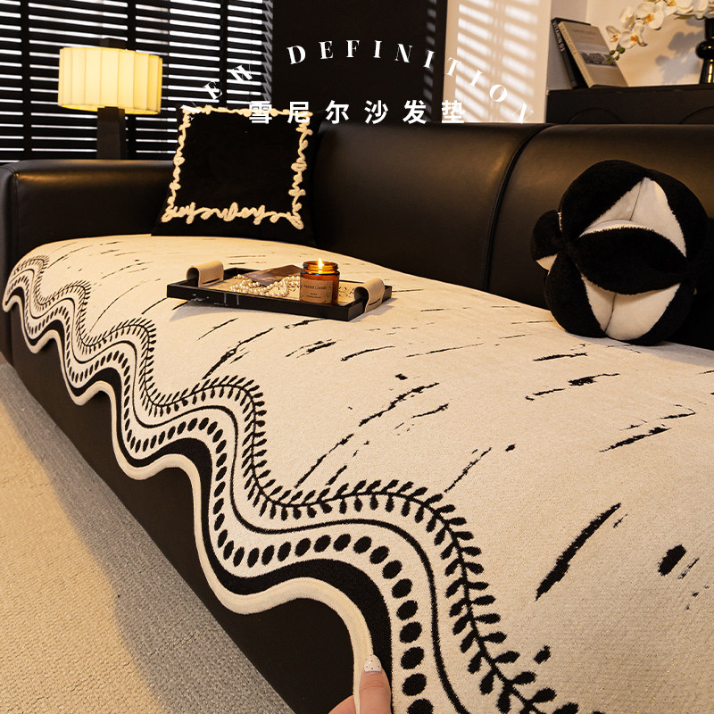 北欧风四季通用雪尼尔沙发垫2025年新款轻奢高级感防滑沙发坐垫子