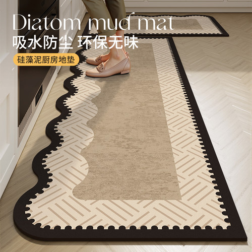 法式厨房地垫硅藻泥吸水防滑脚垫
