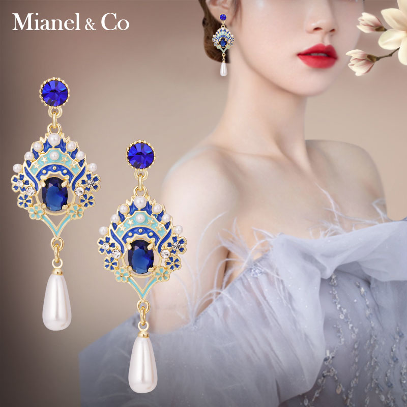 中国风银针耳环女原创设计高级感