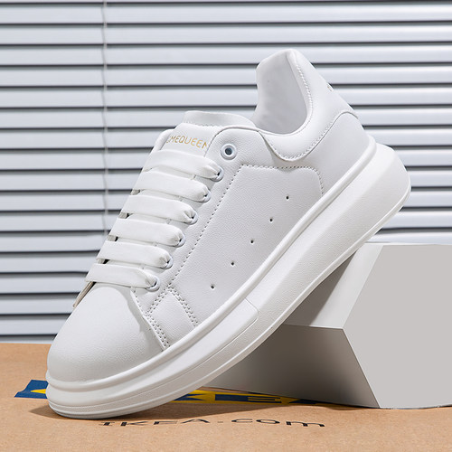 铭麦昆厚底增高休闲情侣白色鞋