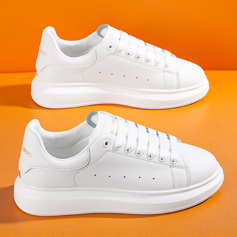 白色板鞋男2024秋季新款休闲厚底