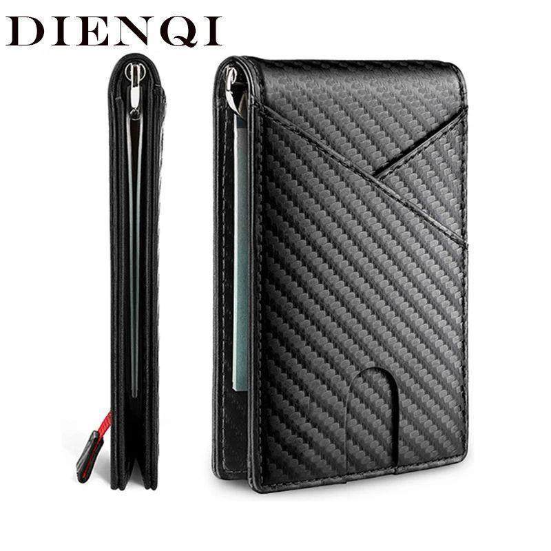 Carbon Fiber Rfid Slim Card Luxury Wallet Money Bag Mens Wa