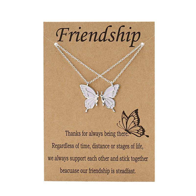Best Friend Butterfly Necklace for Women Friendship Necklace
