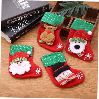 Christmas sto无品牌/cking decoration gift bag Hanging goodie