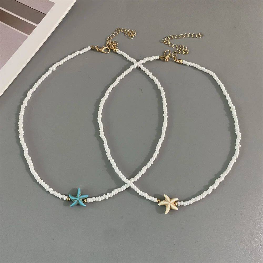 Shell Starfish Woman Short Necklace Summer Holiday Gift Hand