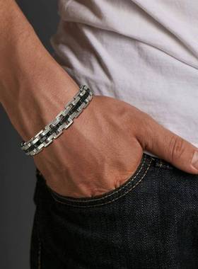 Vnox Stylish Strap Chain Bracelets for Men BJVKoys Gift Jewe