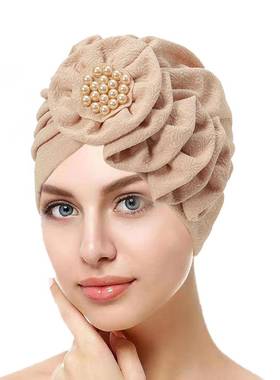 纯色包头帽贴花头巾帽 musslim cap hejab turban hijeb scarfhat
