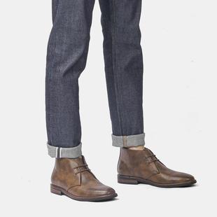 Big size Men Casual leather shoes ankle boots复古大码男皮鞋