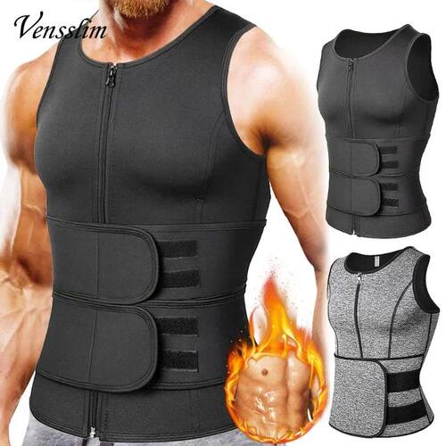 Vensslim Men Body Shaper Waist Trainer Vest Slimming Shirt S