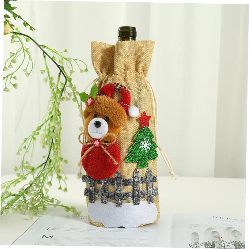 Christmas decorated wine bottle with wine bag 酒瓶套红酒袋