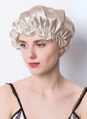 Large 100 Silk SWDTleeping Cap For Women Hair Bonnets Head C