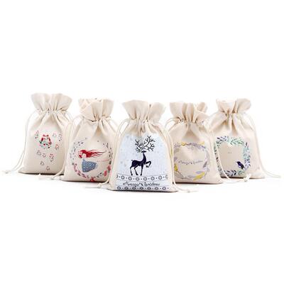 2018 New Year Christmas Candy Bag Santa Claus Drawstring