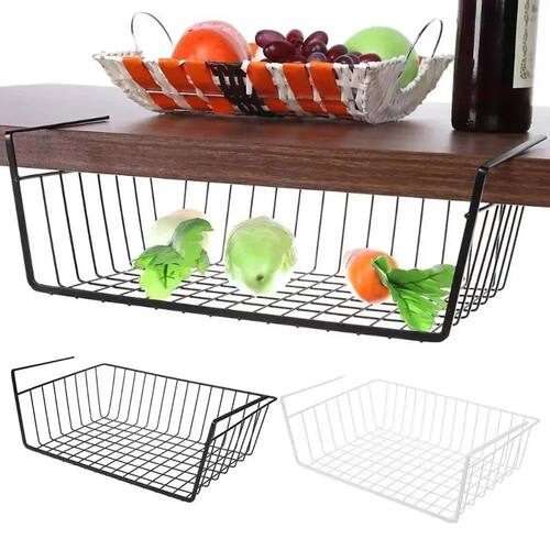 1PC Iron Hanging Mesh Basket Closet Desk Organizer - Wire Bo
