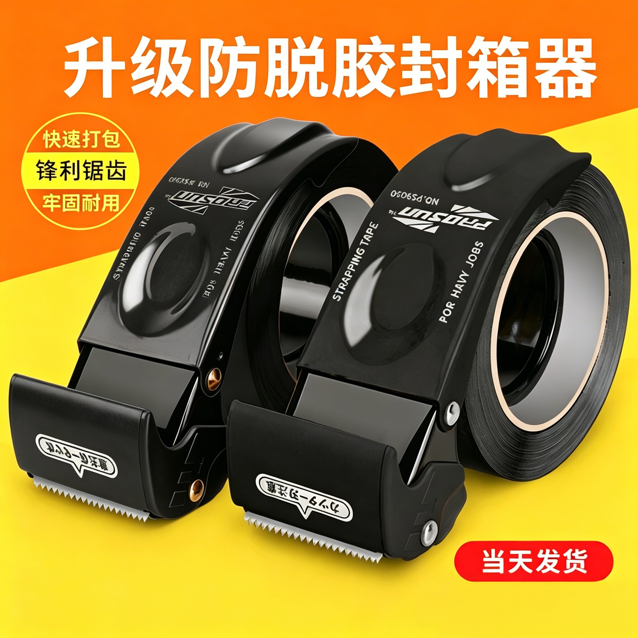 新款黑色封箱器透明胶带切割器