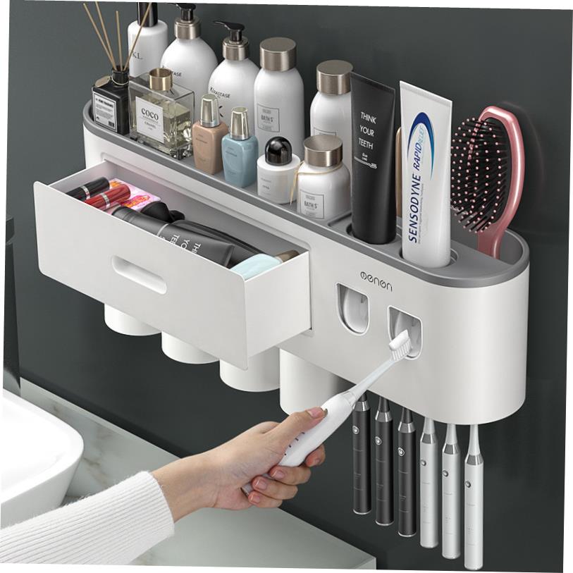 bathroom holder shelf rack shower caddy set toothbrush wall