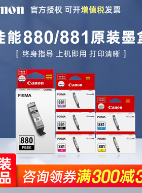 佳能PGI-880原装墨盒CLI-881BKXL黑色大容量TS8380 ts8280 ts8180 9180 TR8580 TS9580 6380 6280 6180 TS708