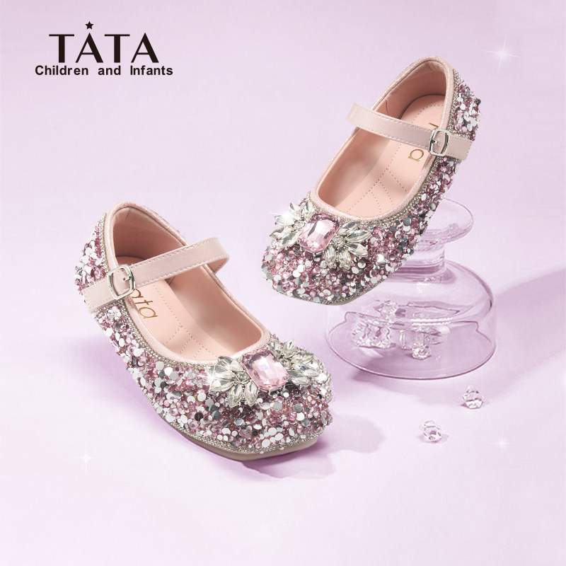 他她童鞋儿童水晶鞋2025新款秋季女童粉色玛丽珍鞋女孩软底公主鞋,童鞋/婴儿鞋/亲子鞋,水晶/水钻鞋,淘宝优惠券,粉丝福利购,淘宝优惠卷