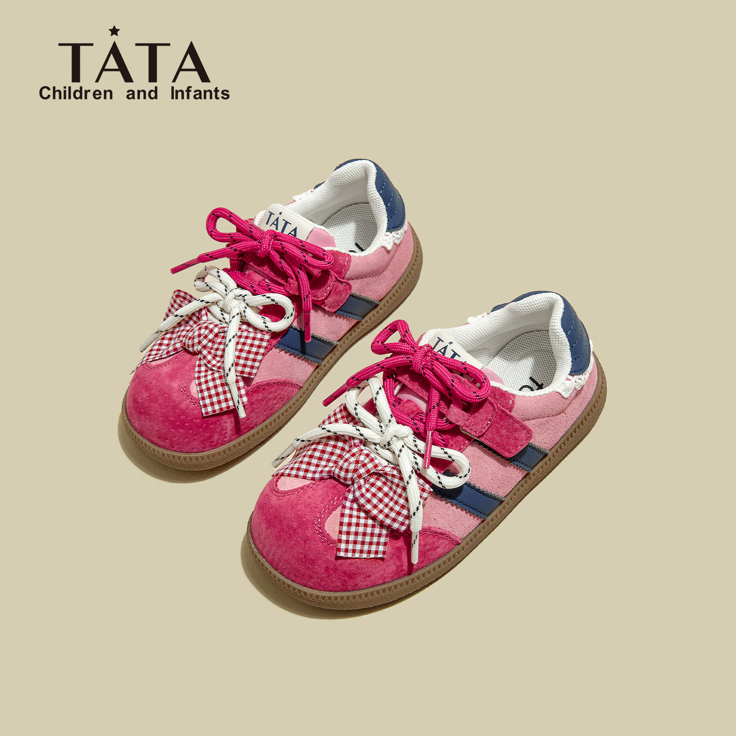 他她童鞋儿童粉色德训鞋2025秋冬新款女童蝴蝶结板鞋蕾丝风休闲鞋,童鞋/婴儿鞋/亲子鞋,板鞋,淘宝优惠券,粉丝福利购,淘宝优惠卷