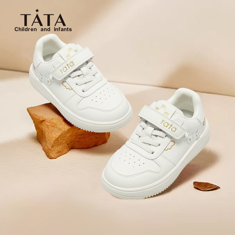 TATA他她儿童运动小白鞋