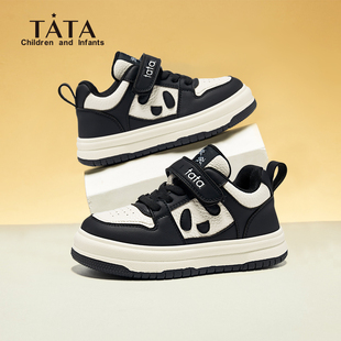 新款 TATA他她童鞋 女童运动鞋 低帮男童鞋 子儿童板鞋 春秋大童熊猫鞋