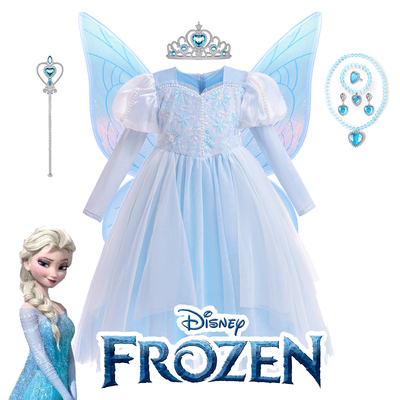 冰雪奇缘加绒公主裙爱莎安娜艾莎
