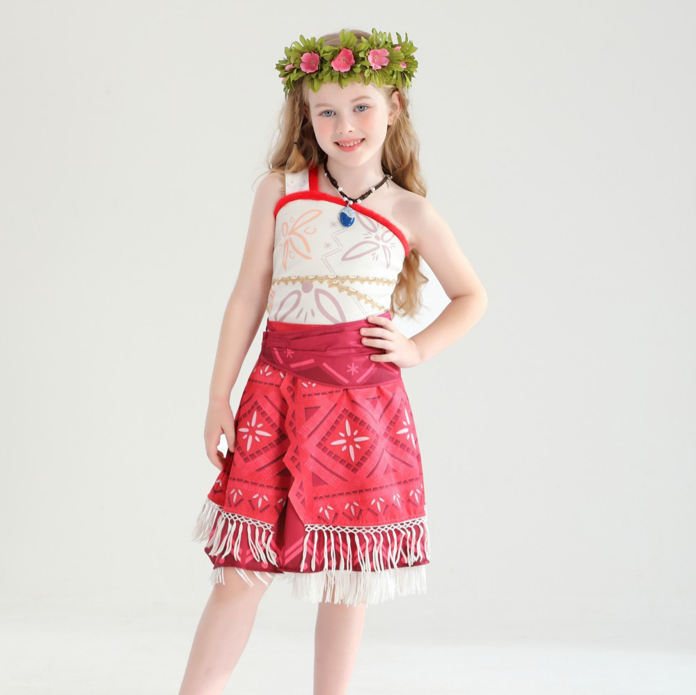 欧美电影洋奇缘莫阿娜连衣裙女童