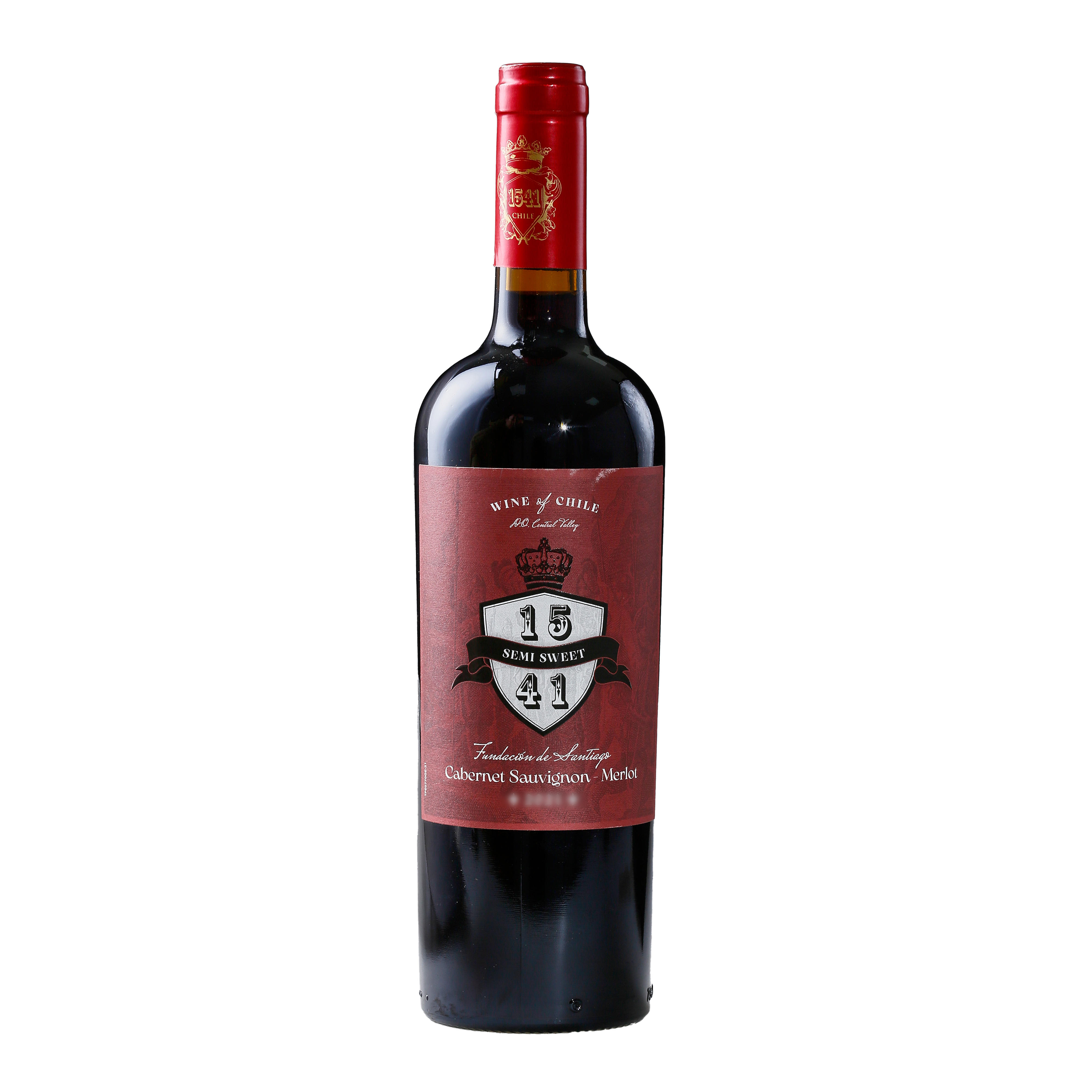 智利1541半甜红葡萄酒（新酒标）_750ML_2023