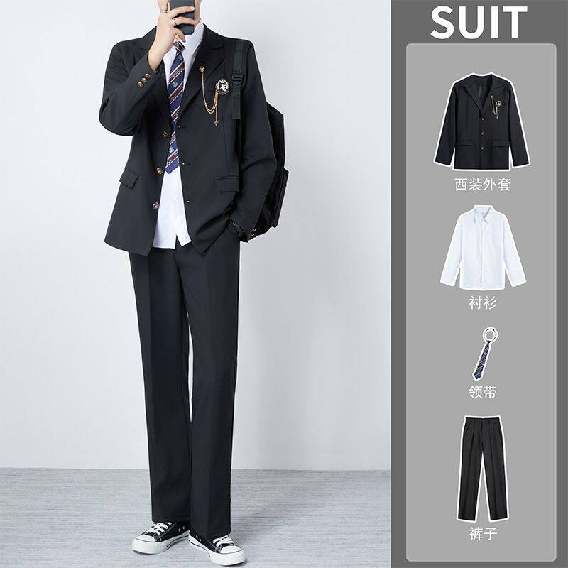 春秋季DK制服西装套装男学院风原创日系徽章高校毕业照班服jk西服