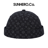 sunhero老花瓜皮帽街头复古地主帽嘻哈雅痞帽子无檐衬头帽秋上新